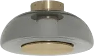 Pendulum ceiling lamp in smoked glass and brass